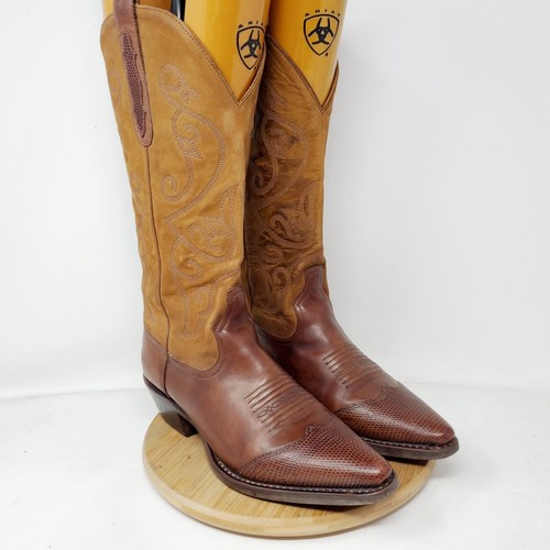 Nine West Boots Womens 8 Brown Leather Wingtip Western Cowboy Vintage Shoes