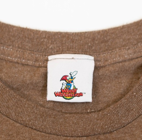 Vintage WOODY WOODPECKER T-Shirt MENS LARGE Brown Distressed 21x26 Cartoon Promo - Picture 2 of 14