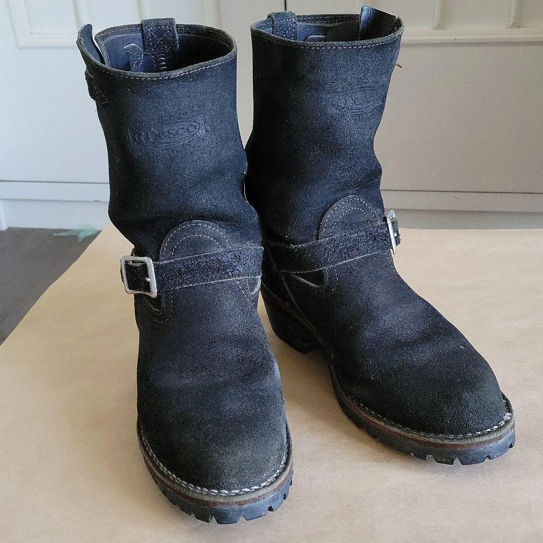 Wesco Engineer Boots Suede Black