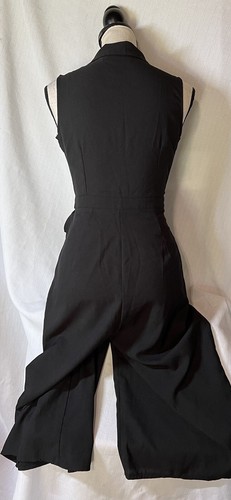 Missguided Black Sleeveless Romper with Bow Size 4 Business Casual Chic Classic - Picture 3 of 9
