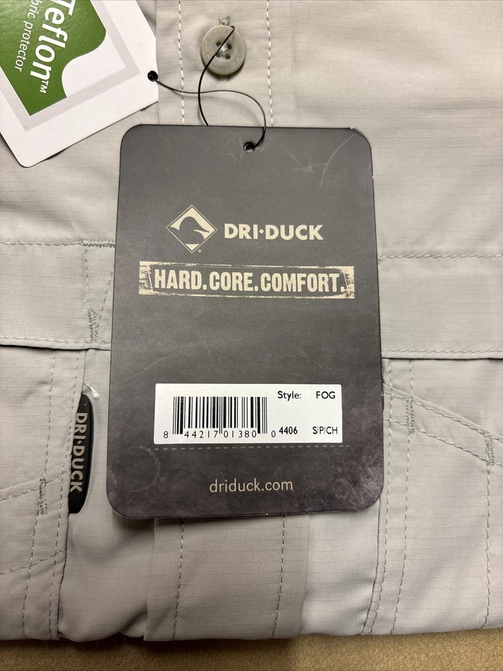 Dri Duck Fishing Shirt Mens Small Gray Short Sleeve Vented Water Resistant New S - Image 3 of 4