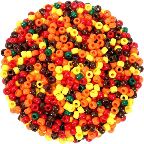 1200 Pony Beads Acrylic Assorted Fall Thanksgiving BULK Lot Wholesale Jewelry