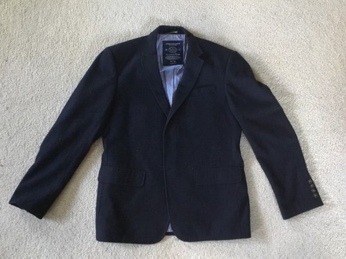 EUC! American Eagle Outfitters Men Blazer Medium Navy Blue Wool Blend 2 Button - Picture 3 of 10