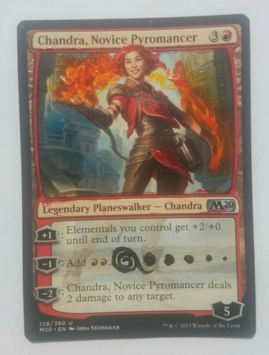 MTG Chandra, Novice Pyromancer Core Set 2020 128/280 Regular Uncommon *Altered*