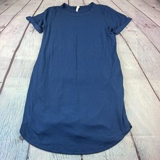 mts Womens Short Sleeve Blue Shirt Dress Sz Large