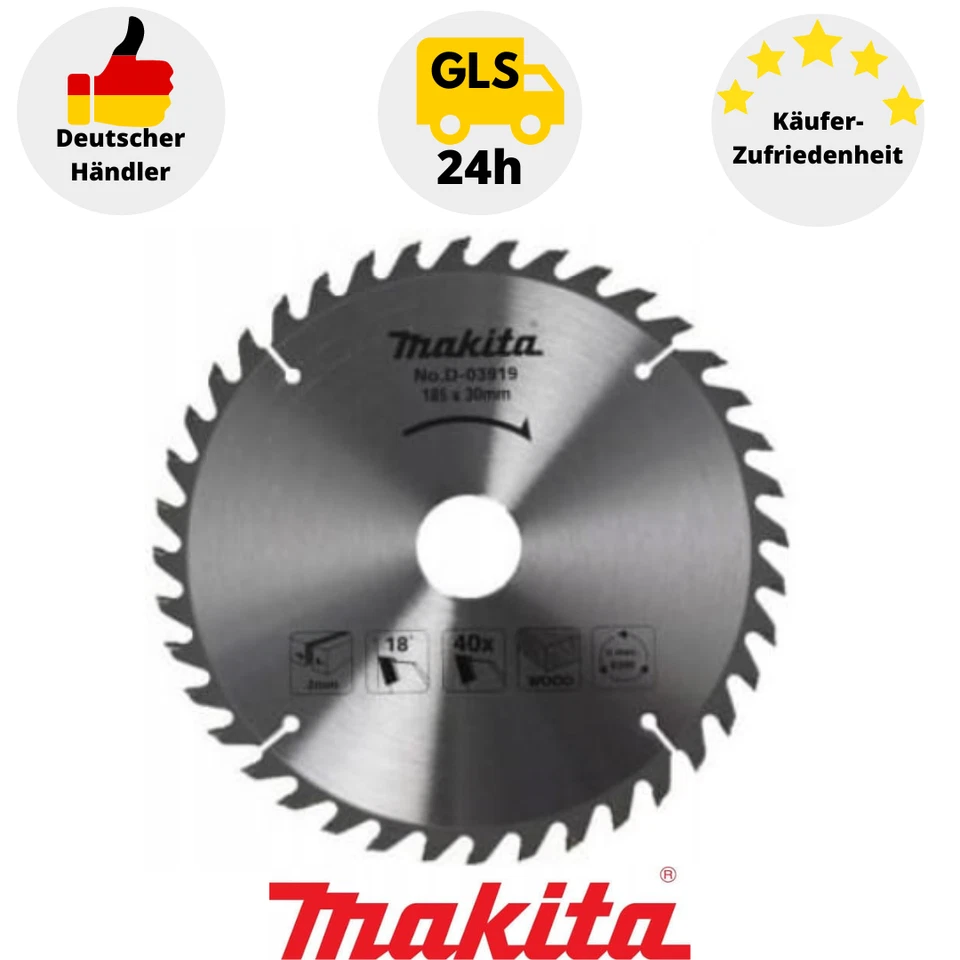Makita Trennscheibe D-03919 Sägeblatt Holz 185mm x 30mm 40Z Winkel 25 Grad 