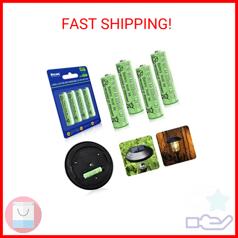 Rechargeable AA Batteries for Solar Lights 600mAh Double AA Battery 1.2V AA Rech-image