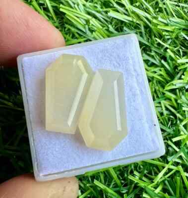 Natural white Rainbow Moonstone 10x16mm Shield Rose Cut 10Pcs Pack Lot