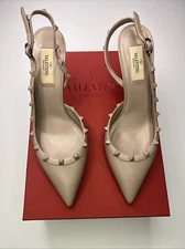 Valentino Rockstuds Poudre sling back heels size 40
