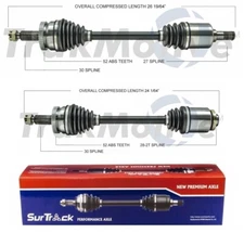 2 Front CV Axle Shafts SurTrack for Hyundai Santa Fe FWD 07-09 2.7L Aut.Transm.