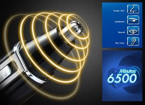 Kemei KM-6630 4 en 1 Set Afeitadora Barba Nariz Pelo Cejas Orejas Recortadora Cortapelos - Imagen 7 de 27