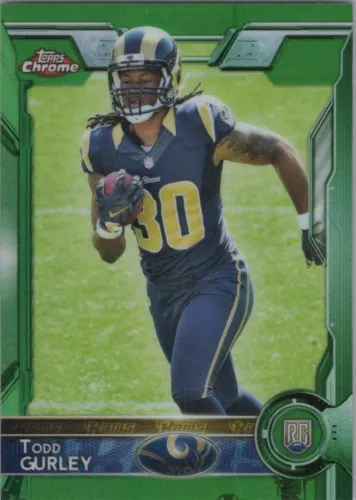 TODD GURLEY 2015 Topps Chrome GREEN REFRACTOR Rookie Card Rams #110