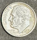 1959 D Roosevelt Dime 90% Silver Extra Fine XF Beautiful 🇺🇸 Vintage Coin#208A