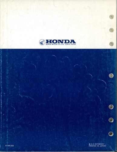 Honda Shop Manual - MAGNA VF700C - 1985 - 61MK300 - Picture 2 of 3