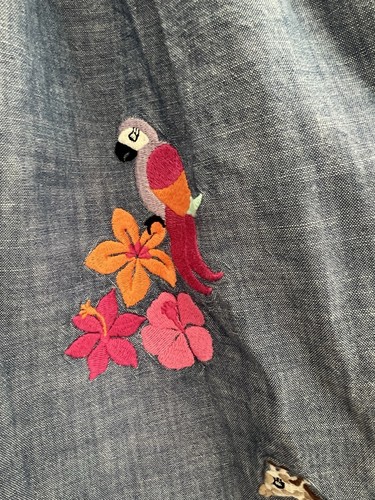 Gymboree Chambray Colorful Smocked Embroidered Sun Dress Jungle Zoo Animal 8 - Picture 6 of 10
