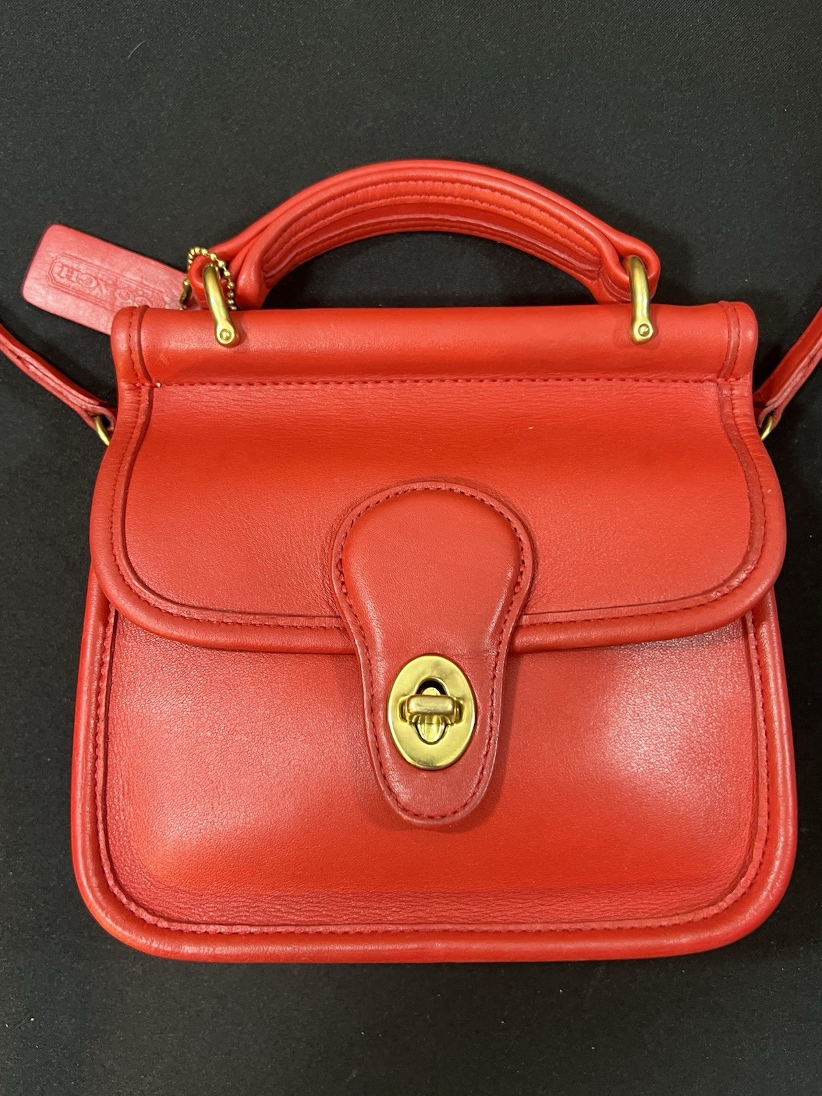 Rare Vintage Coach 9023 Winnie Red Leather Shoulder Bag - Excellent! image 10