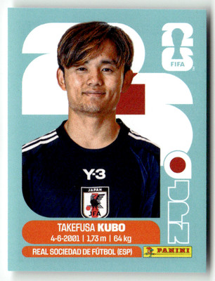 Panini 2026 World Cup WM Amerika Sticker No. JPN 12 Takefusa Kubo Japan