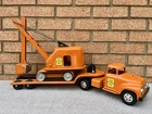 1957 Tonka State Hi-Way Lowboy & Shovel No. 8 With Ramps All Original Very Nice