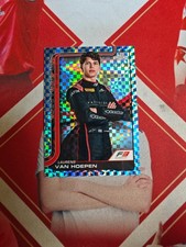 2025 Topps Chrome Formula 1 Blue Checker Flag Refractor Laurens Van Hoepen /150