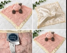 Mary Meyer Pink Plush Security Blanket Lovey Satin Trim Polyester Easy Care