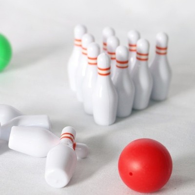 Mini Simulation Sports Goods Outdoor Miniature Model 10x Bottles 2x Bowling Ball