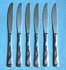 New Oneida TUSCANY Scrolls Set of 6 Dinner Knives Stainless Flatware