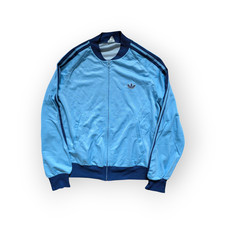 Adidas 70s Austria Tennis Vintage Light Blue Jacket Size S, ATP Style RARE 