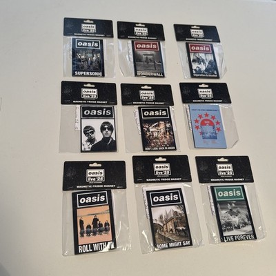 Oasis Live 25 Complete Set Of 9 Fridge Magnets Official Tour Merchandise