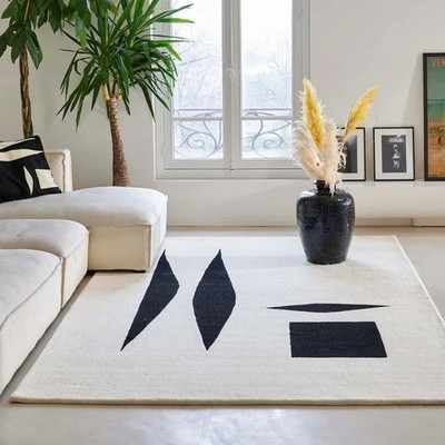 Nimmi Black Hand Tufted Minimalist Carpet Rug