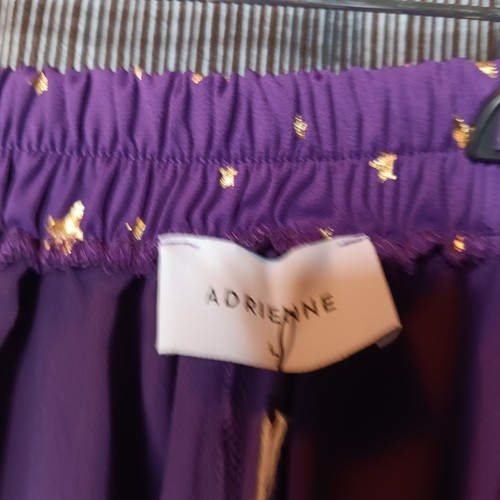 NWT Cosmic Adrienne Mini Skort Skirt Shorts Purple Gold Stars Festival Sz L - Picture 7 of 8