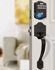 Digital Keypad 2-Lever Lock Fingerprint/Code/Key Entry Touch/Auto Lock, 50 Codes
