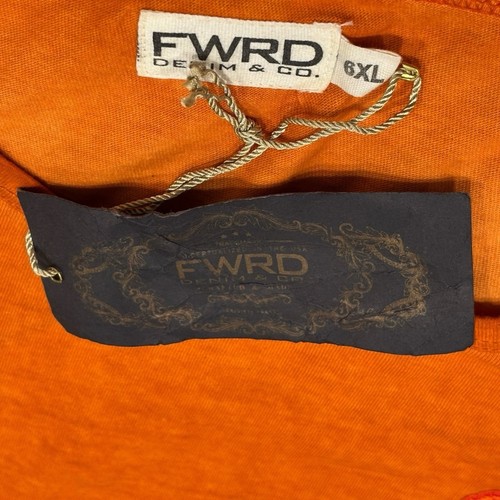 Neu Big & Tall FWRD DENIM & CO. T-Shirt orange Tiger-Patch 6X Baumwolle neu mit Etikett - Bild 6 von 8