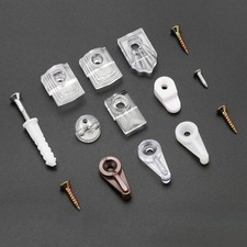 24Pcs Reusable Mirror Holder Clips with Screws Anchor Mount Silver