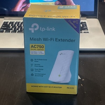 TP-Link WiFi Extender RE220 Dual Band 5GHz/2.4GHz Signal Booster with Ethernet