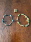 VINTAGE 70S SPANISH BRACELETS AND RING ONE STERLING SILVER EXCELLENT CONDITION