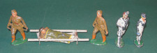 Vintage 1930's Barclay Manoil Soldier 2 Stretcher Bearer Doctor Lot of 6
