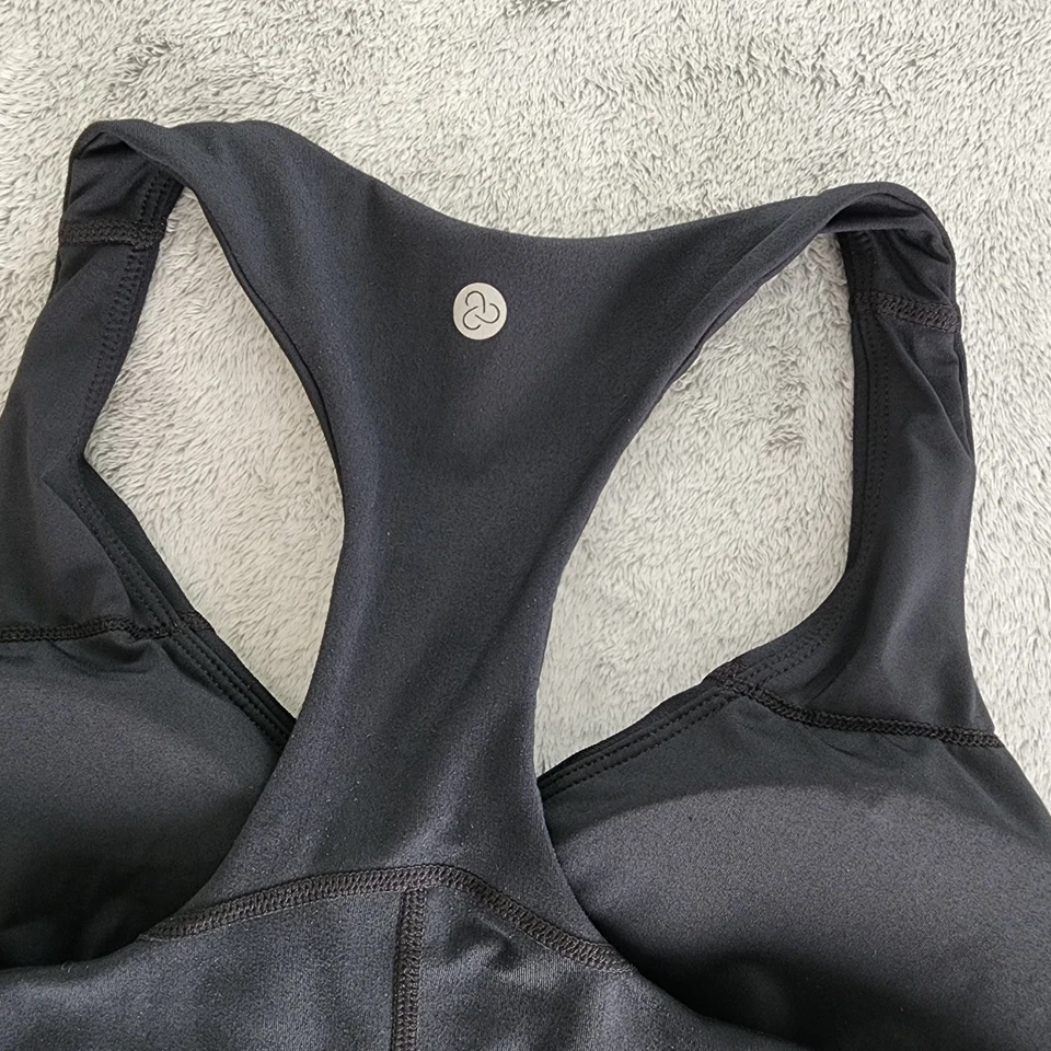 Sujetador deportivo Zella talla M negro Studio Lite para correr con cremallera frontal espalda deportiva entrenamiento gimnasio Foto 4 de 4