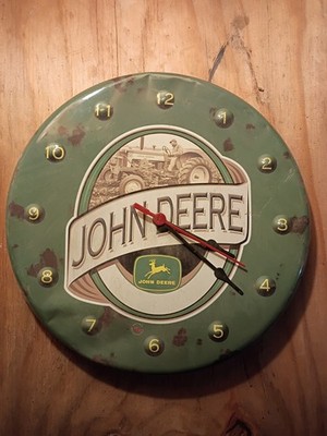 Vintage Racing Reflections John Deere Wall Clock Used Green
