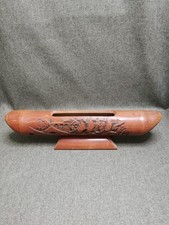 Vintage Unique Carved Chinese Calligraphy Artist Brush Pot Paper Holder Bamboo