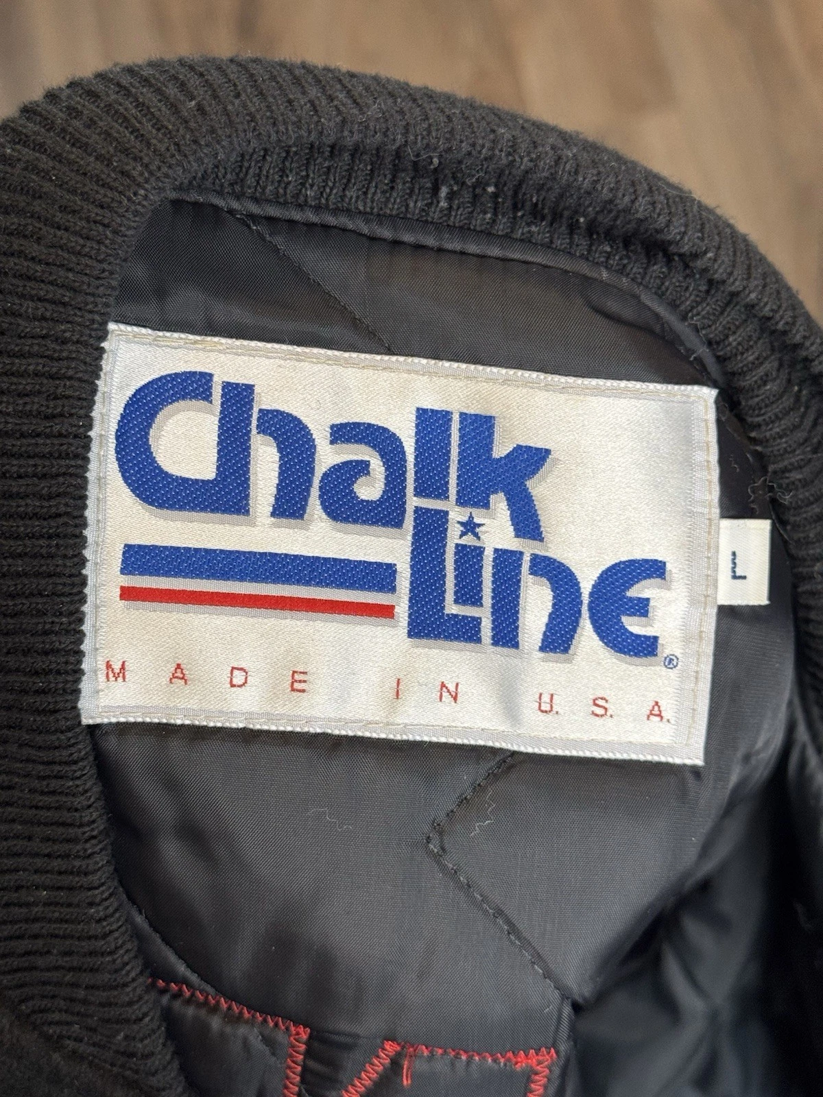 Vintage 80s Chalk Line Sacramento Kings Wool Leather Varsity Jacket USA Large - product detail image 4