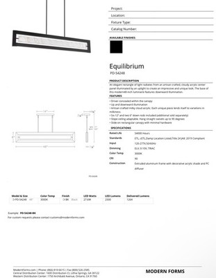 Modern Forms Equilibrium Pendant Light 48 