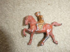 Vintage Barclay Cast Metal Soldier Man on Horse Figure 3.25" Tall