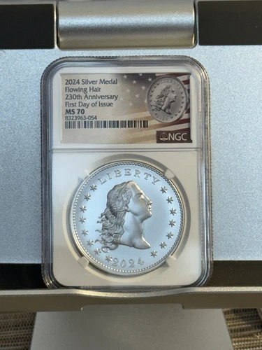 2024 (MS70) Flowing Hair Silver Medal 230th Anniversary NGC - FDOI
