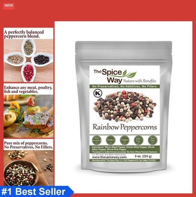 Rainbow Peppercorn Blend 8 oz Whole Black White Pink Green Mix No Additives For