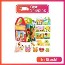 hahaland Busy Book for Toddlers 1-3 - Farm Animals Busy Board 1 Year Old