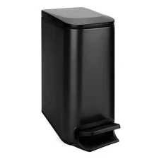 Slim Bathroom Trash Can with Lid Soft Close, Step Pedal, 6 Liter / 1.6 Gallon...