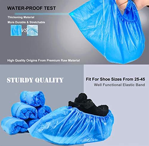 50 Paia Copriscarpe Monouso Antiscivolo Plastica Blu Pavimento Protezione Stivali - Foto 7 di 7
