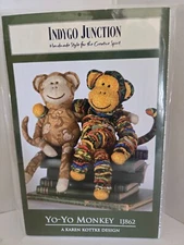 YO-YO Monkey and Stuffie Pattern by Indygo Junction #IJ862 NEW UNCUT