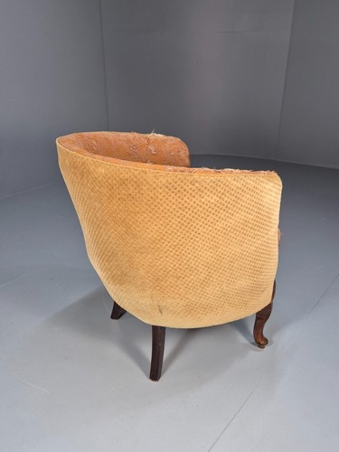 Vintage Danish Art Deco Tub Chair Gold Moquette Upholstery 1920s EB9055 VCLO - Picture 12 of 18