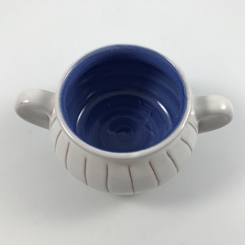 KBG Kongsberg Keramikk NORWAY OPEN SUGAR & CREAMER - White & Blue Mid Century - Picture 5 of 12